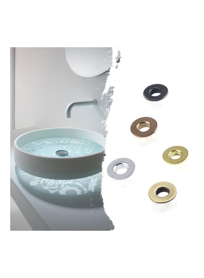 Electroplating Bathroom Basin Sink Round Hole Cover Cap Silver 3 x 3 x 1.1cm - Image 2