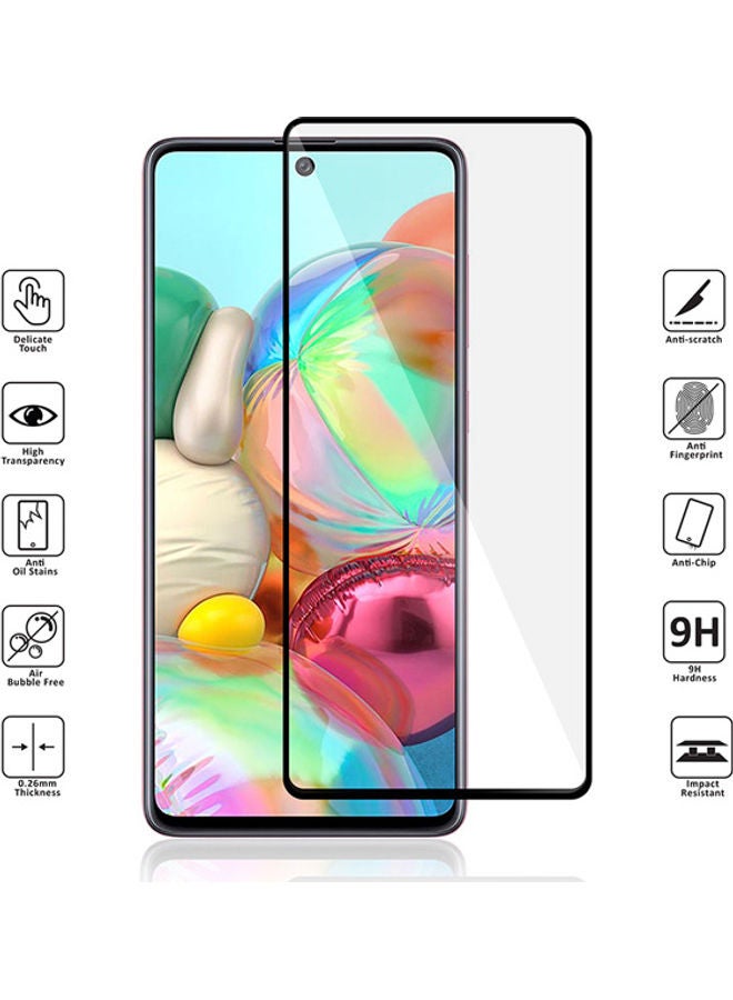 Wtech Tempered Glass Screen Protector for Samsung Galaxy A71 5G Black/Clear - Image 2