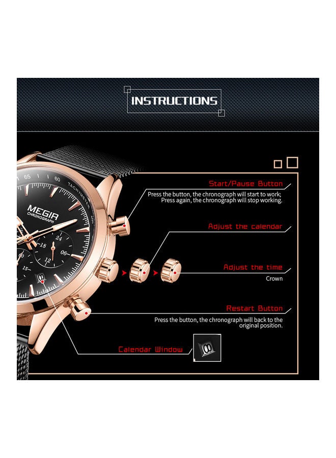 ميجر ساعة كرونوجراف من الإستانلس ستيل للرجال - Image 2