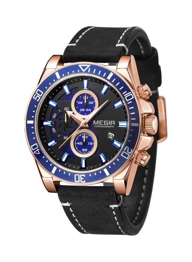 ميجر ساعة يد كرونوغراف مقاومة للماء - قياس 47 مم - لون أسود للرجال - Image 1