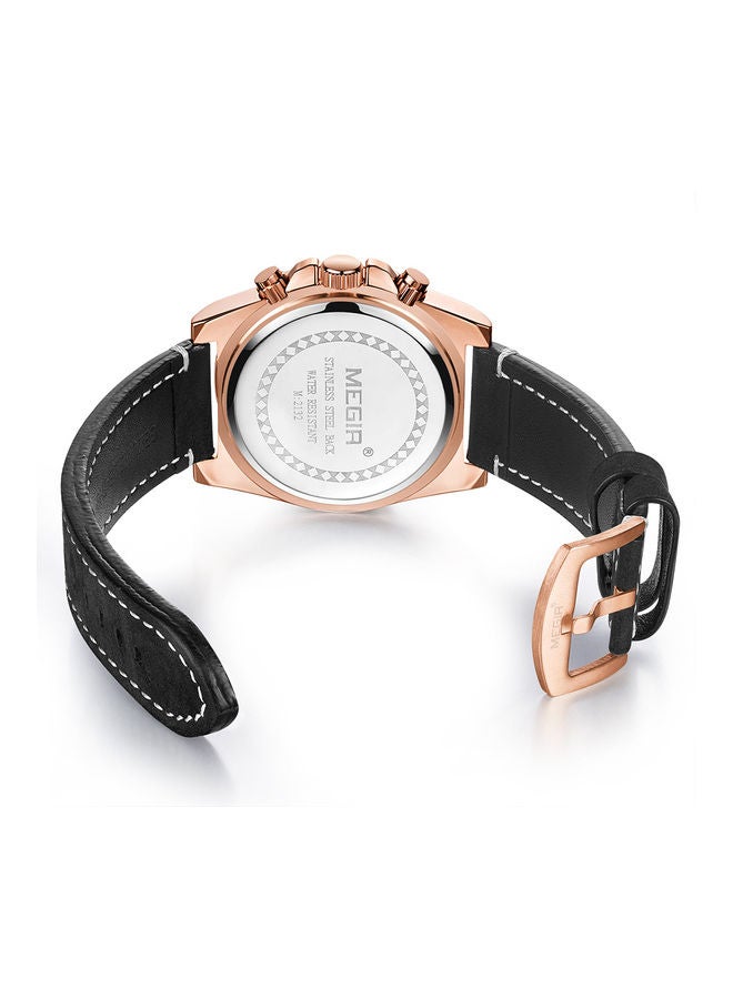 ميجر ساعة يد كرونوغراف مقاومة للماء - قياس 47 مم - لون أسود للرجال - Image 2