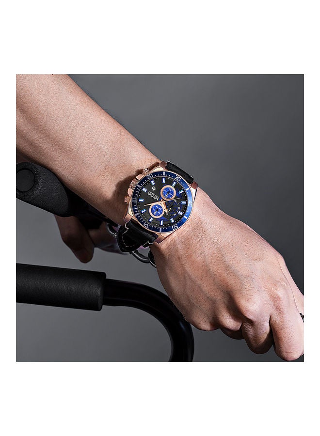 ميجر ساعة يد كرونوغراف مقاومة للماء - قياس 47 مم - لون أسود للرجال - Image 3