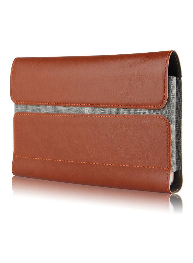 حقيبة من جلد البولي يوريثين للابتوب ميني مقاس 7 بوصة بني