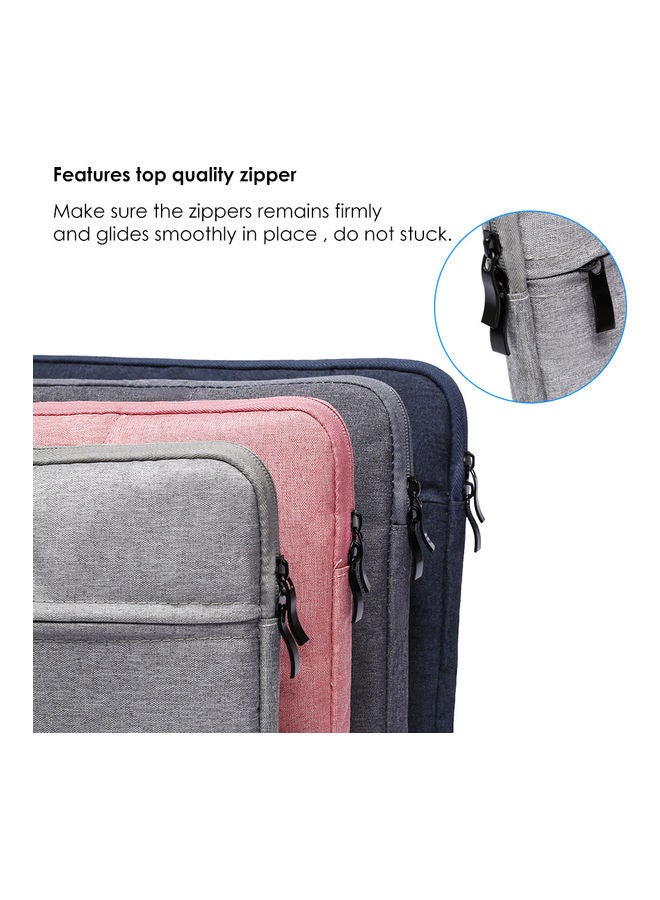 Laptop Sleeve Soft Zipper Pouch Black  - Image 3