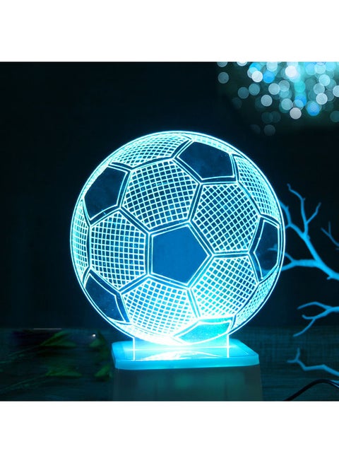 مصباح LED ثلاثي الأبعاد على شكل كرة قدم أزرق