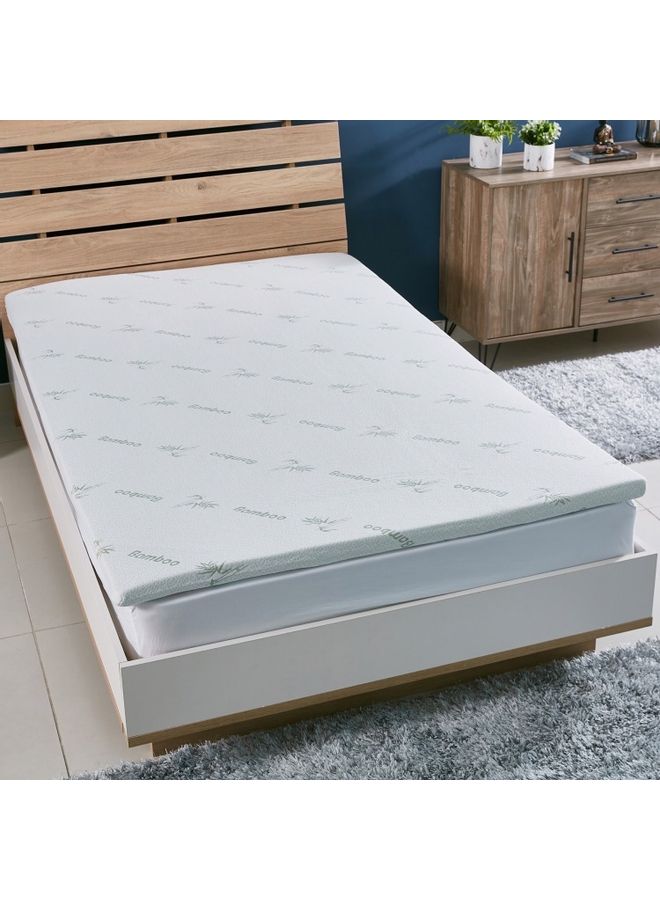 Home Box Comfort Bamboo Memory Foam Mattress Topper Combination White 200x120cm  - Image 2