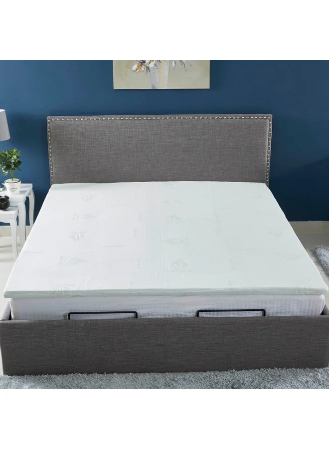 Home Box Premium Quality Aloe Vera Cool Gel Infused Memory Foam Soft Touch Washable Spill And Stain Resistant King Size Mattress Topper