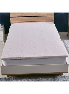 Home Box Premium Quality Essence Copper Infused Memory Foam Soft Touch Washable Spill And Stain Resistant Twin Size Mattress Topper Polyester Beige 200x120cm  - Image 2