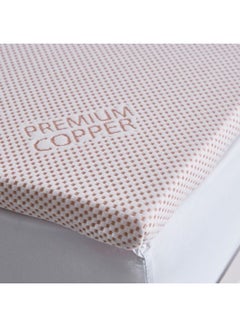 Home Box Premium Quality Essence Copper Infused Memory Foam Soft Touch Washable Spill And Stain Resistant Twin Size Mattress Topper Polyester Beige 200x120cm  - Image 3