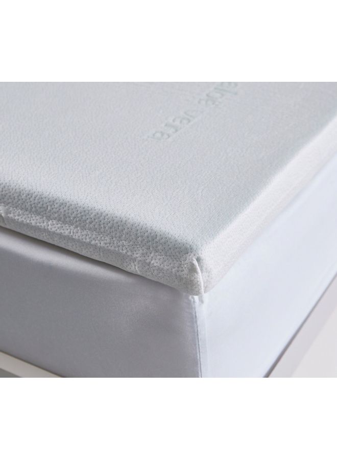 Home Box Premium Quality Aloe Vera Cool Gel Infused Memory Foam Soft Touch Washable Spill And Stain Resistant Twin Size Mattress Topper Polyester White 200x120cm  - Image 5
