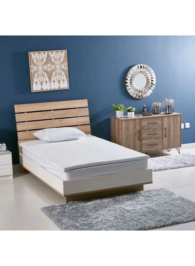 Home Box Premium Quality Aloe Vera Cool Gel Infused Memory Foam Soft Touch Washable Spill And Stain Resistant Twin Size Mattress Topper