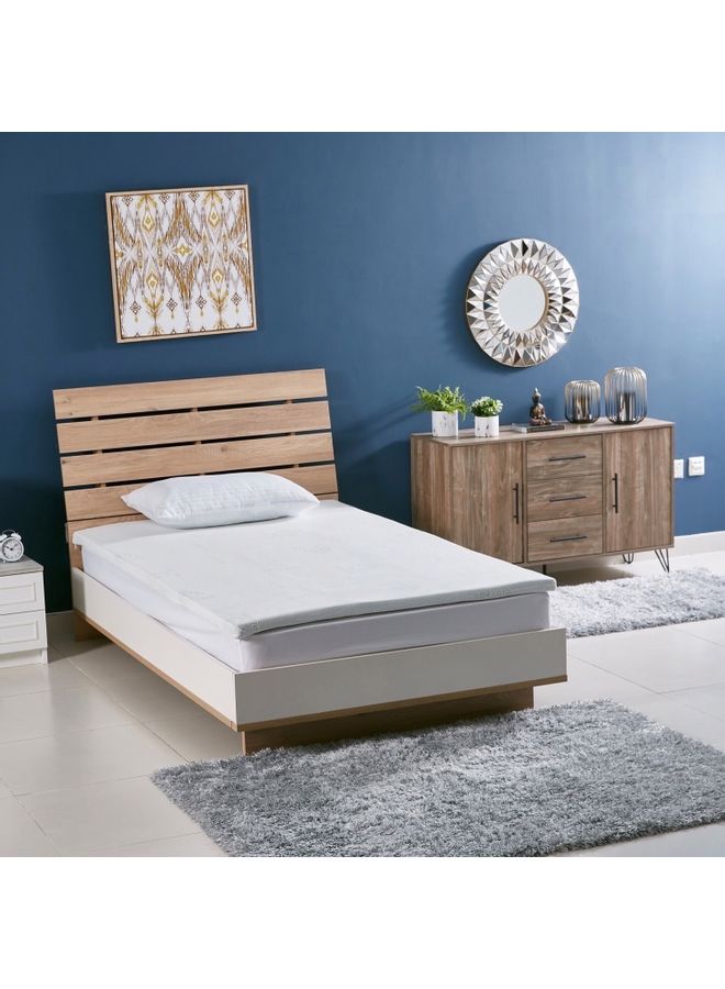 Home Box Premium Quality Aloe Vera Cool Gel Infused Memory Foam Soft Touch Washable Spill And Stain Resistant Twin Size Mattress Topper Polyester White 200x120cm  - Image 1