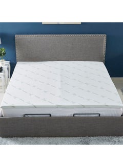 Home Box Comfort Bamboo Memory Foam Mattress Topper Combination White 200x180cm  - Image 3