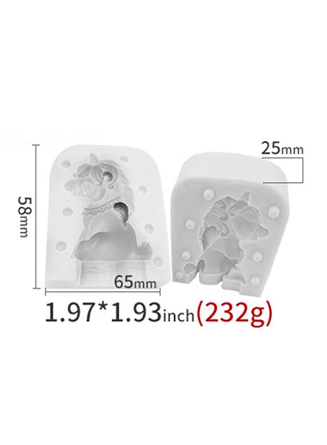 ISank Unicorn Pattern Decorative Baking Mould White 6.5x5.8x2.3cm - Image 2