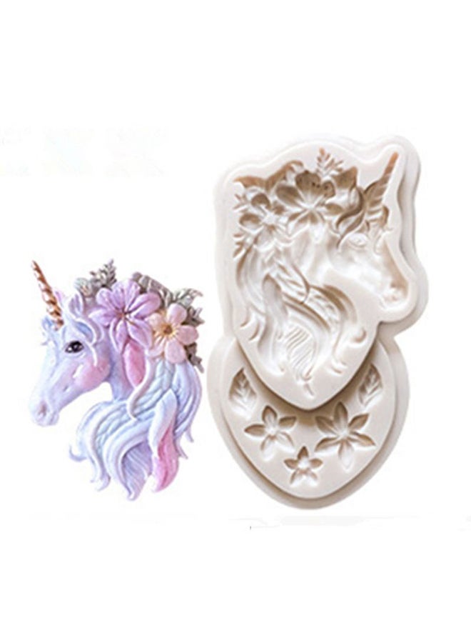 آيسانك قالب خبز للزينة بتصميم يونيكورن أبيض 11.7x6.7x0.3سم - Image 1