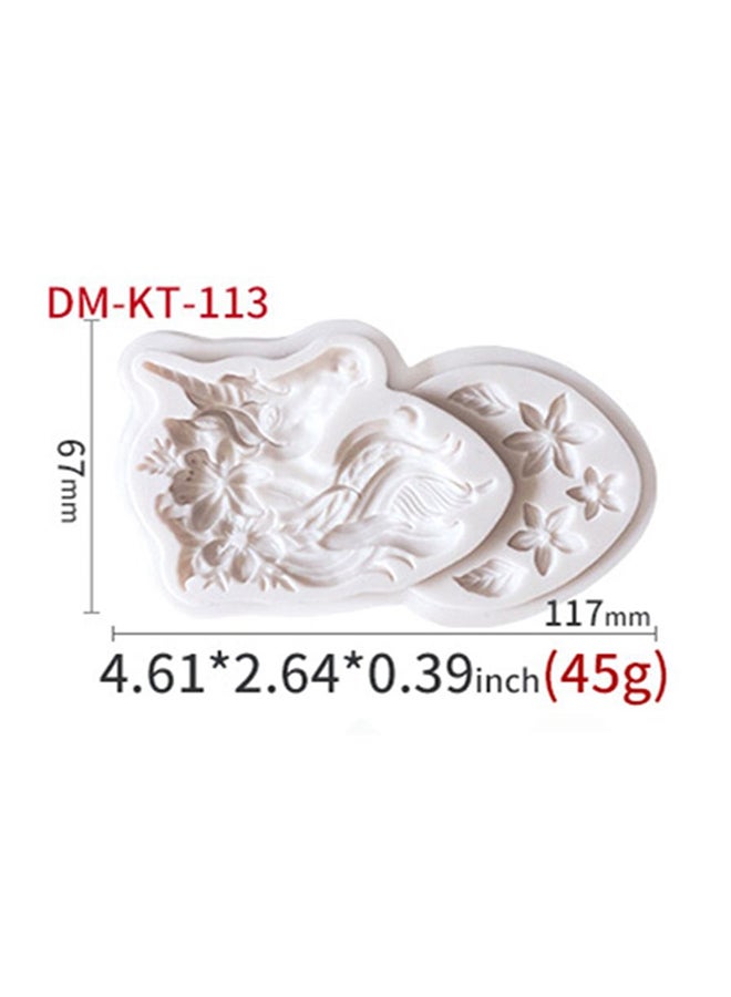 آيسانك قالب خبز للزينة بتصميم يونيكورن أبيض 11.7x6.7x0.3سم - Image 2