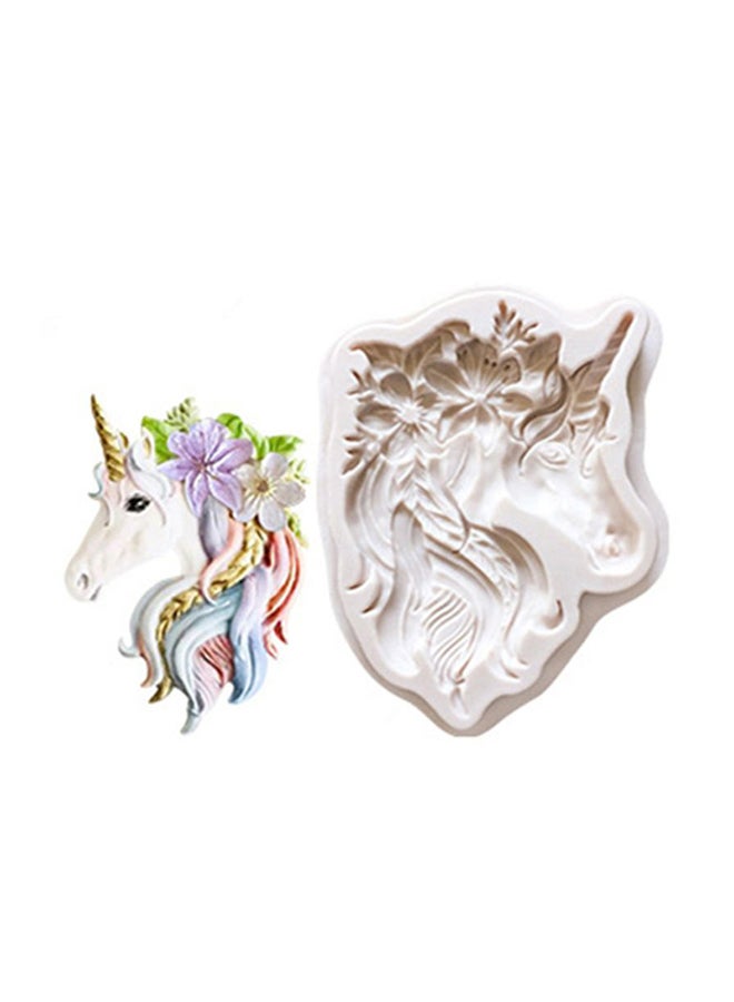 ISank Unicorn Pattern Decorative Baking Mould White 13.2x10x0.3cm - Image 1