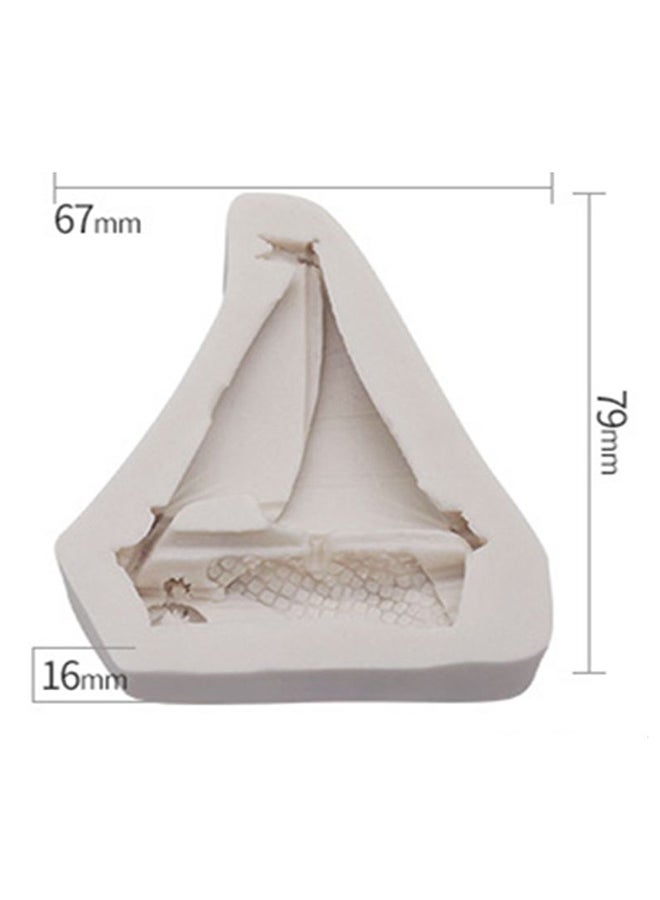 آيسانك قالب خبز للزينة على شكل قارب شراعي أبيض 7.9x6.7x1.6سم - Image 2