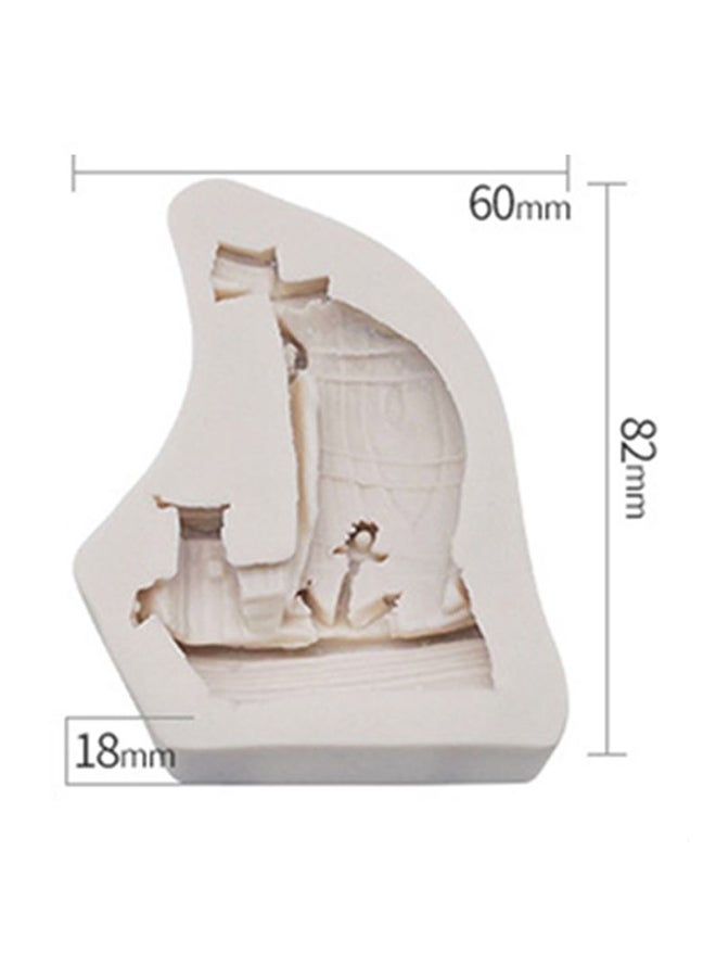 ISank Sailboat Shaped Decorative Baking Mould White 8.2x6x1.8cm - Image 2