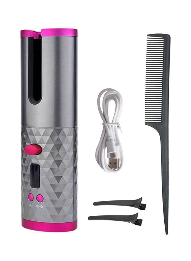 Cordless Auto  Rechargeable Curler Silver/Pink 25x9x11cm - Image 1