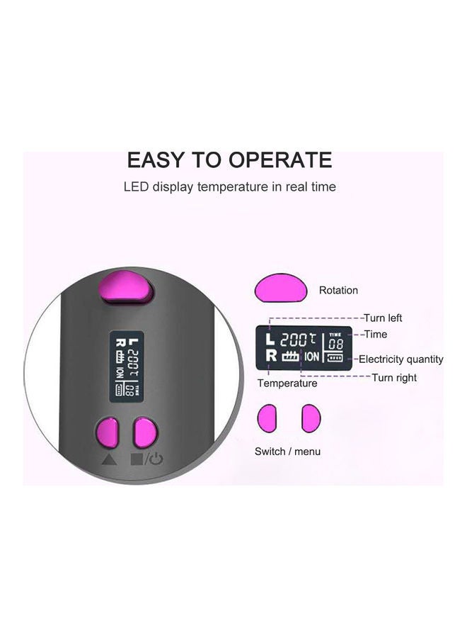 Cordless Auto  Rechargeable Curler Silver/Pink 25x9x11cm - Image 3