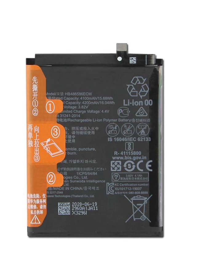 Captaintech 4200.0 mAh Replacement Battery For  Huawei Mate 30 Mate 30 Pro Nova 6 Nova 6 SE / Honor V30 Black - Image 1