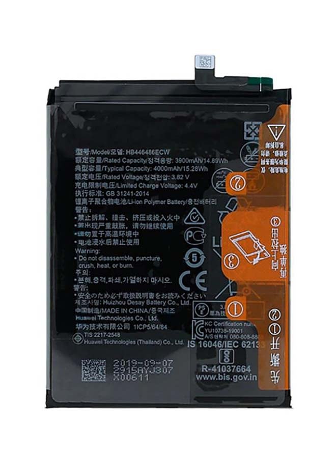 Captaintech 4000.0 mAh Replacement Battery For Apple iPhone Huawei Y9 Prime P20 Lite 2019 /Enjoy 10 Plus Honor 9X /Pro Nova 5i Black  - Image 1