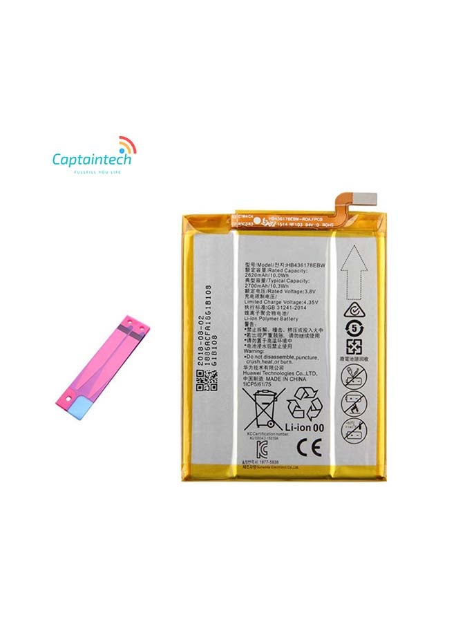 كابتن تيك - بطارية بديلة لهاتف هواوي ميت S 2700.0 mAh - Image 1