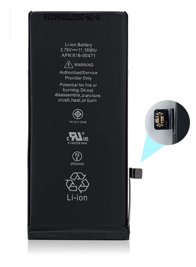 كابتن تيك بطارية بديلة لهاتف أبل آيفون XR 2942.0 mAh أسود - Image 1