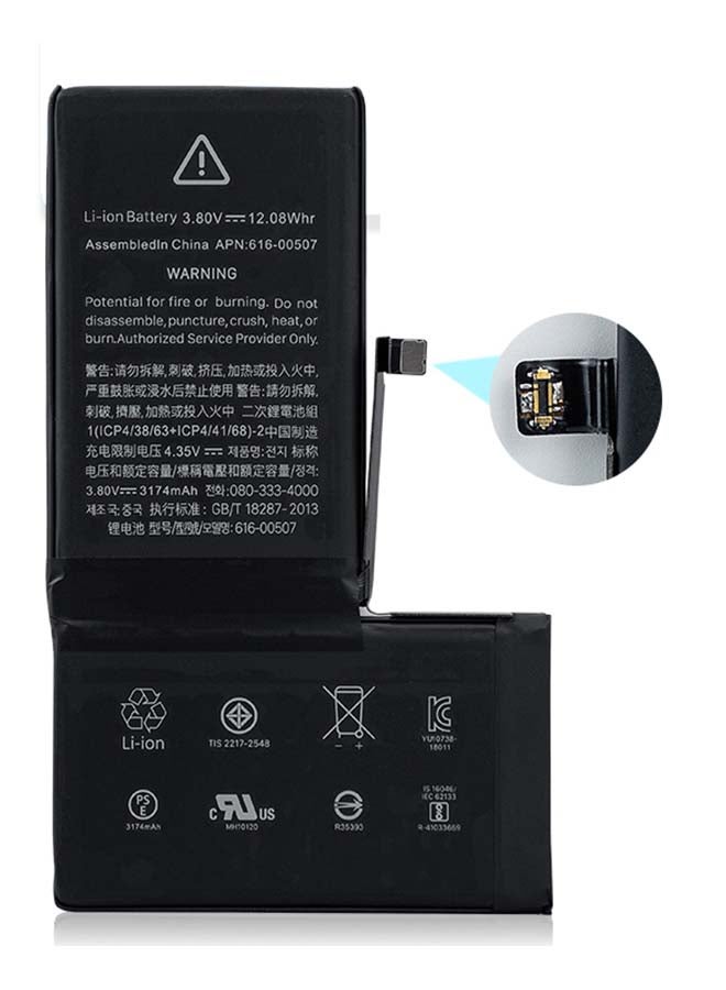 Captaintech - 3174.0 mAh Replacement Battery For Apple iPhone Xs Max Black - Image 1