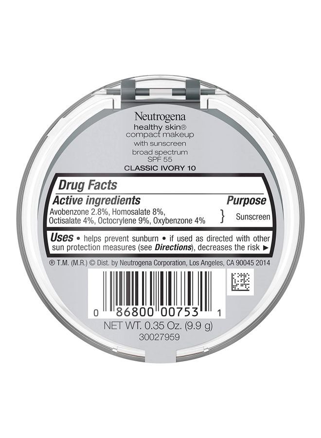 Neutrogena - Healthy Skin Liquid Makeup Foundation SPF 55 Classic Ivory 10 - Image 1