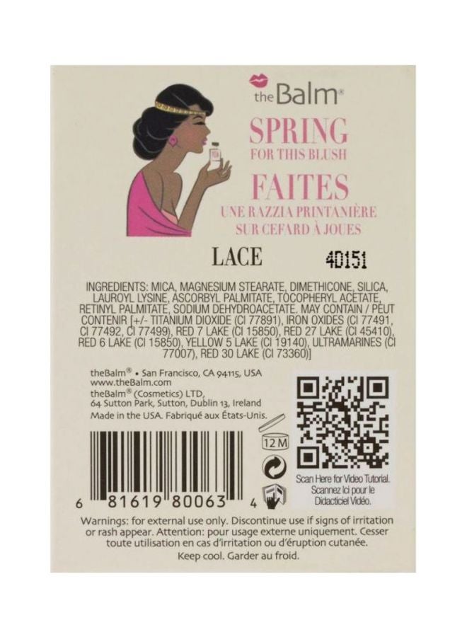 theBalm - Instain Long-Wearing Powder Staining Blush Lace Bright Pink - Image 1