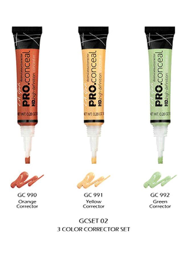 LA Girl - 3-Piece Pro Concealer Orange 990/Yellow 991/Green 992 - Image 1