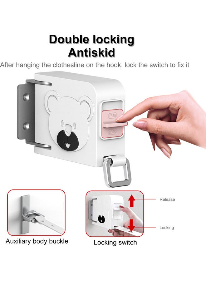 Retractable Clothesline Hanger White - Image 2