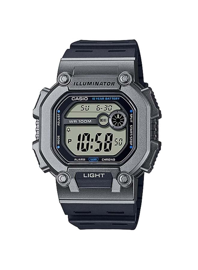CASIO Men's Youth Digital,10-Year Battery Life , Dual time ,100 M WR ,Resin BAnd Resin Glass Watch - 52 mm - Black - Image 1