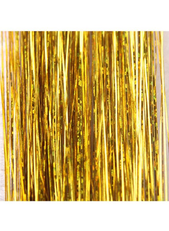 Voberry Hair Tinsel Sparkle Holographic Glitter Party Wig Yellow/Brown 60x4x2cm