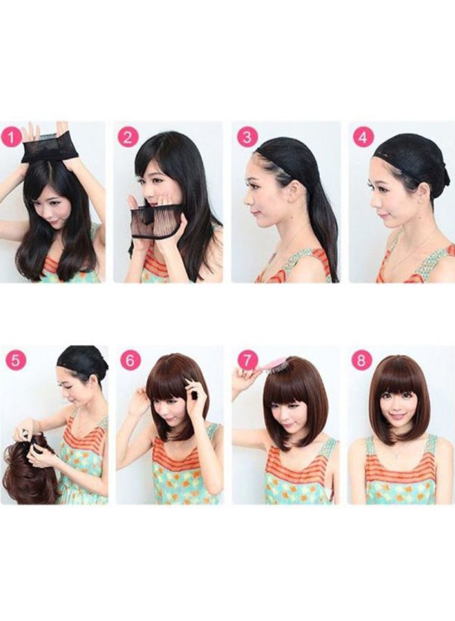 Voberry Full Cover Bang Wig WBF81220031_H Brown 28x15x5cm - Image 5