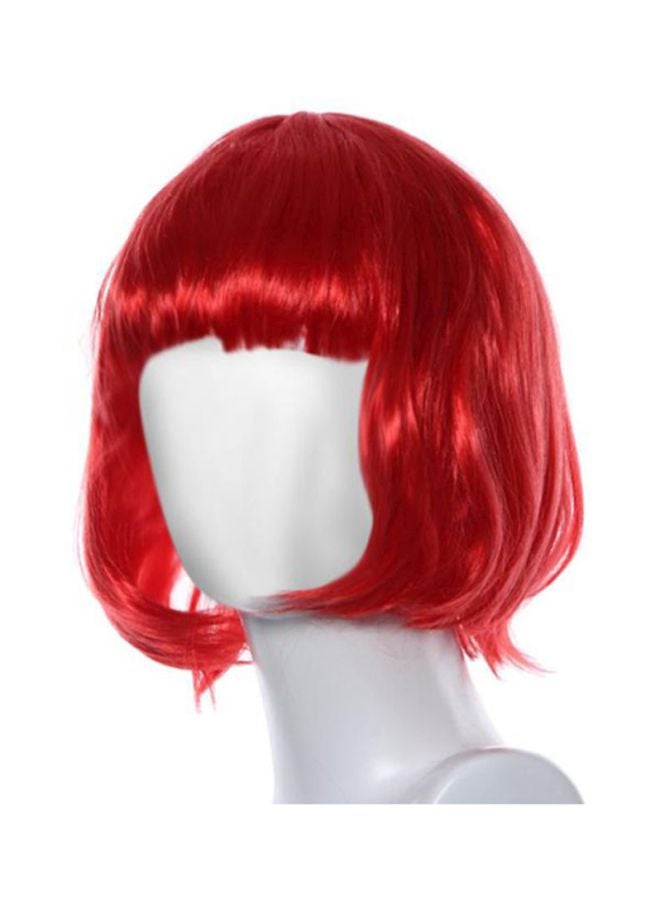 Voberry Masquerade Small Roll Bang Short Straight Hair Wig 27x15x1cm - Image 1