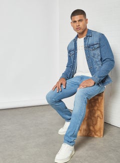 JACK & JONES Washed Slim Fit Jeans Blue Denim  - Image 3