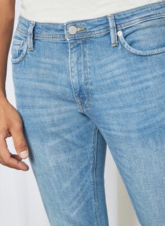 JACK & JONES Washed Slim Fit Jeans Blue Denim  - Image 4