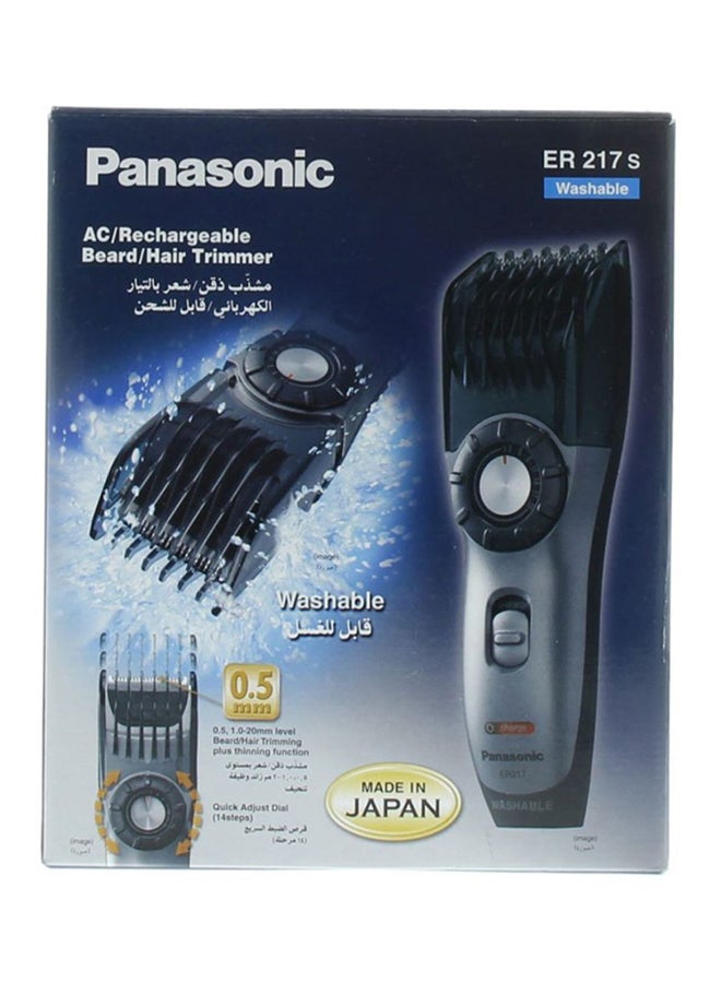Panasonic - Rechargeable Beard/Hair Trimmer Silver/Black - Image 1