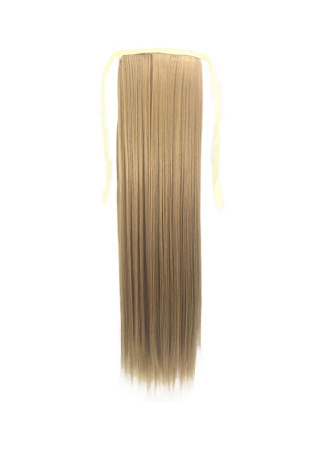 Voberry Long Straight Ponytails Seamless Hair Wig Blonde 18x15x3cm