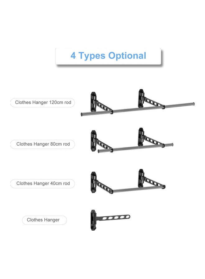 Wall Mounted Clothes Hangers Black 1.164kg - Image 2