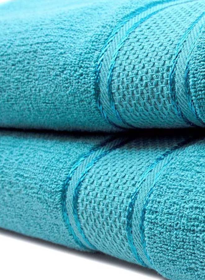 RISHAHOME 2-Piece Cotton Bath Towel Set Sky Blue 70x140cm  - Image 3