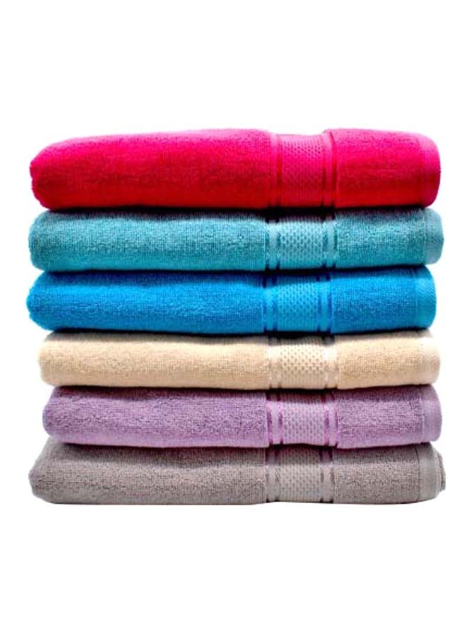 RISHAHOME 6-Piece Cotton Bath Towel Set Multicolour 70x140cm - Image 1