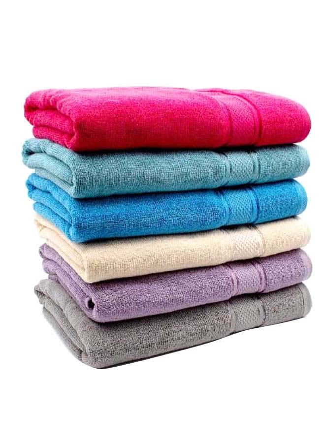 RISHAHOME 6-Piece Cotton Bath Towel Set Multicolour 70x140cm - Image 2