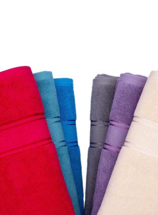 RISHAHOME 6-Piece Cotton Bath Towel Set Multicolour 70x140cm - Image 3