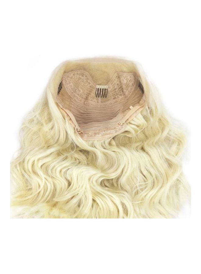 Voberry Brazilian Less Lace Front Full Wig Blonde 20x18x2cm - Image 3