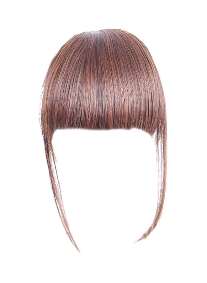 شاربدو شعر مستعار بتصفيفة غرة قصيرة منسدلة البني الفاتح 15x30سم - Image 1