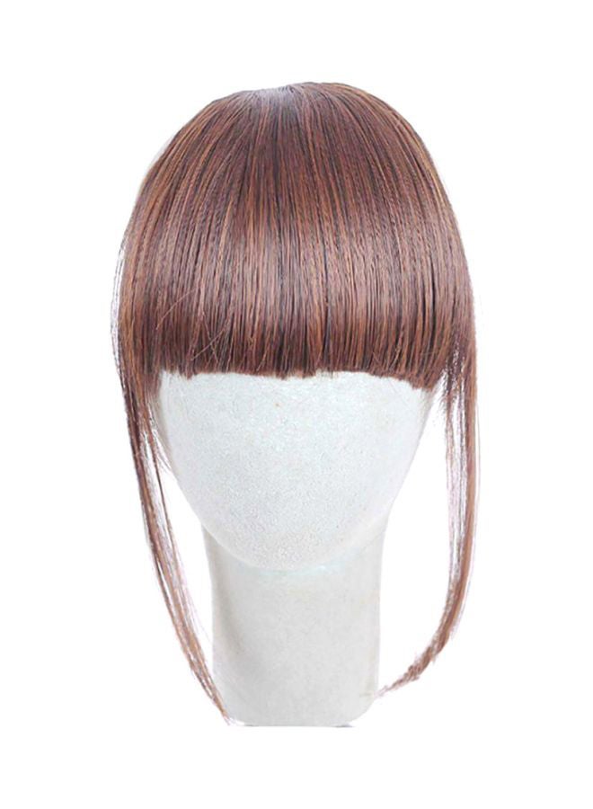 شاربدو شعر مستعار بتصفيفة غرة قصيرة منسدلة البني الفاتح 15x30سم - Image 2